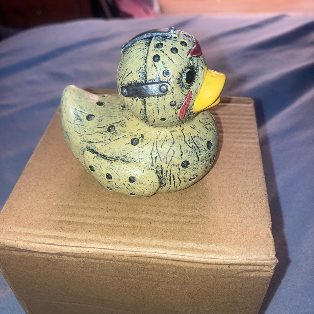 Jason Friday the 13th Duck Figurine - White with Black Eyes Resin - Picture 2 of 4
